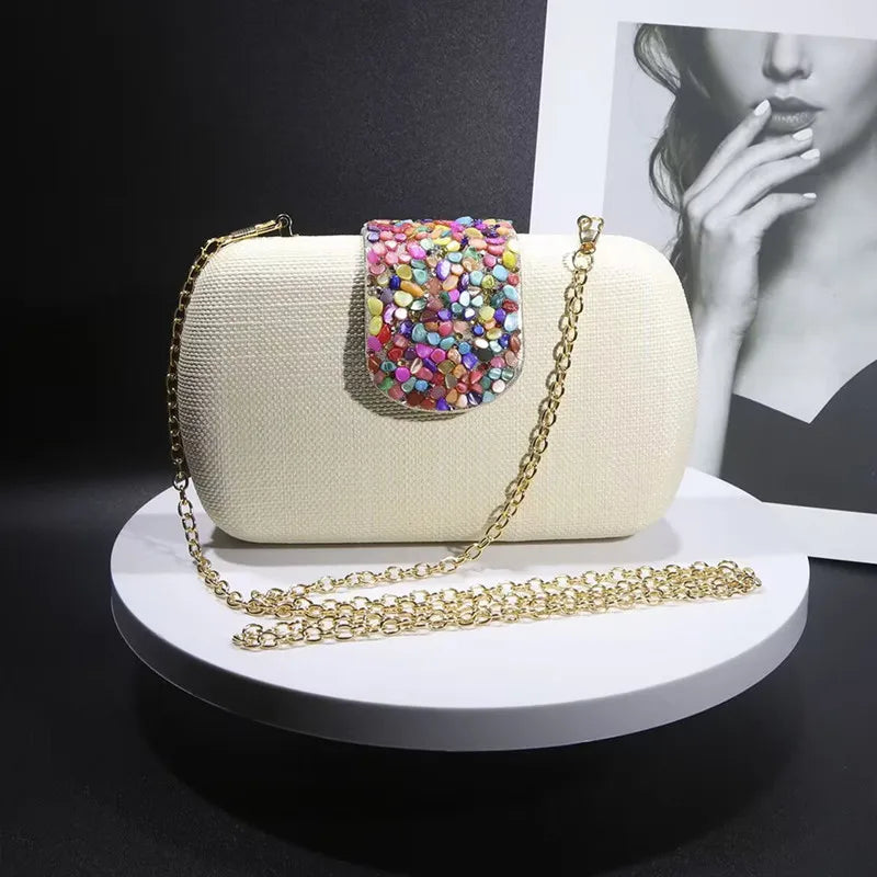 Woven Crossbody Evening Clutch Bag